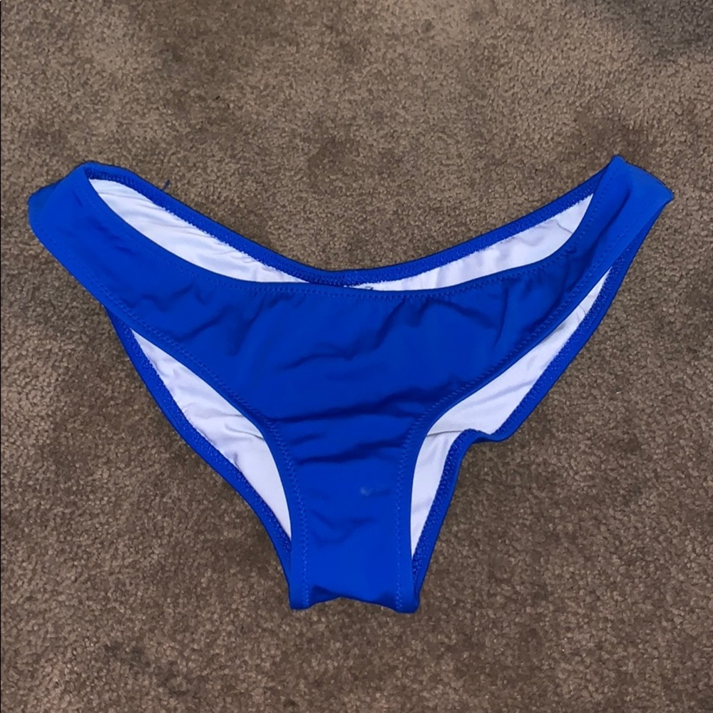 “PINK” blue bikini bottoms